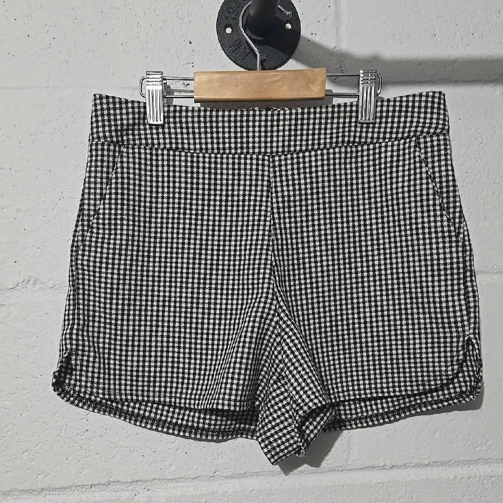 Brandy Melvile Black and White Checkered Women's Shorts Small Size 28